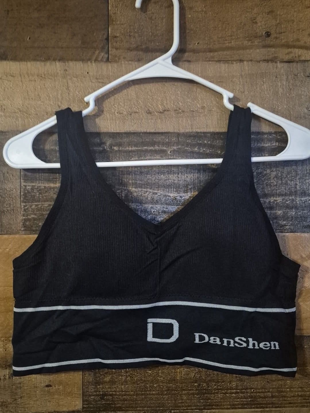 (5pc) Danskin Black Sports Bra with White Trim